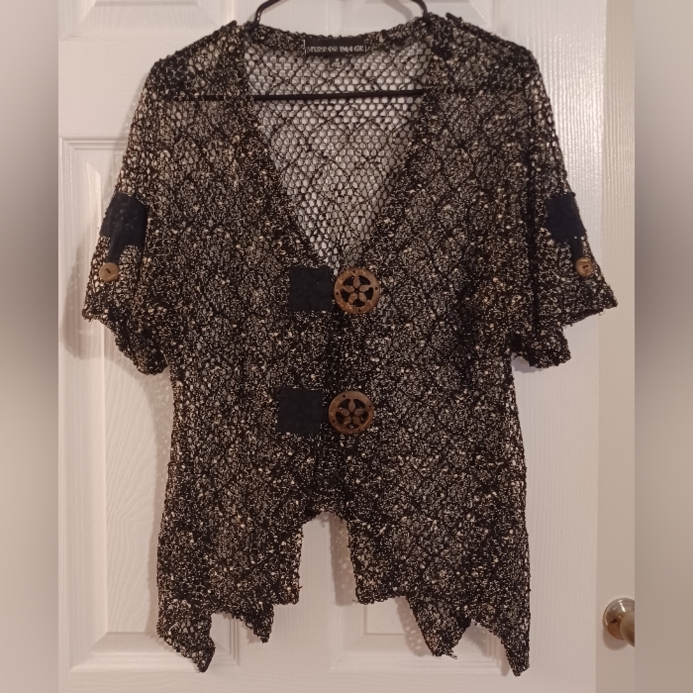*Donating soon if not sold* Mirror Image cover-up with big wooden buttons